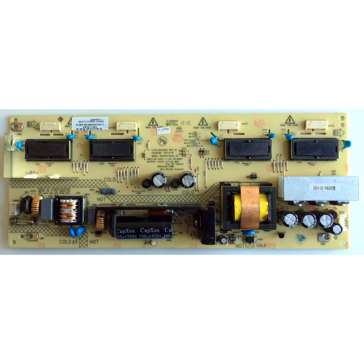 FUENTE DE PODER / KONKA 34006383 / 350151482 / KIP072U04-02 / GS12-0093 12 / MODELO LC26ES30